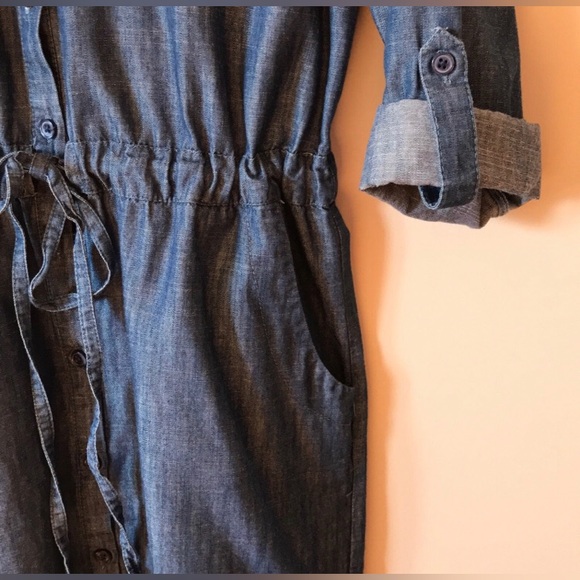 Denim Blue Shirt Dress-XS - Picture 4 of 4